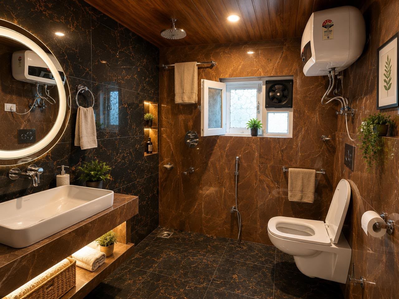 Fireplace Suite marble bathroom