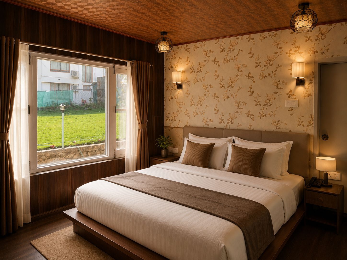 The Garden Room — bright bedroom with garden lawn window